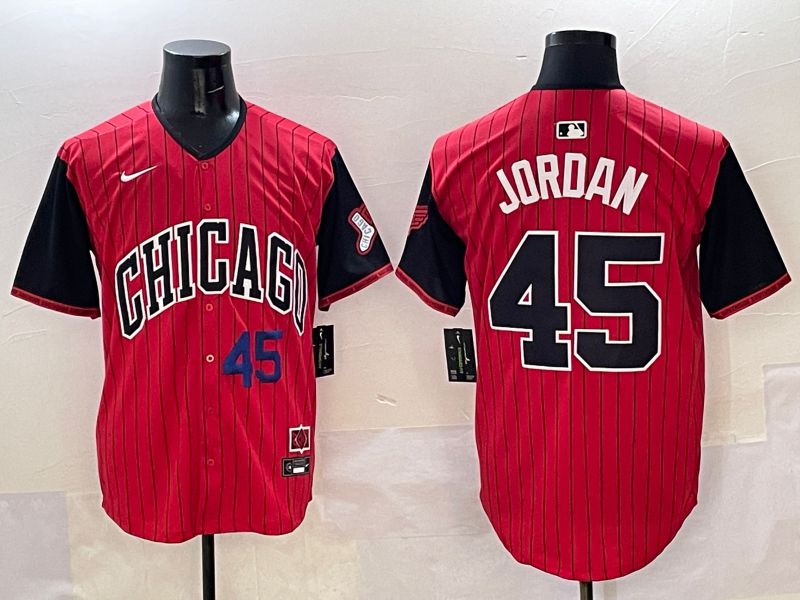 Men Chicago White Sox 45 Jordan Red Stripe Joint Name 2025 Nike MLB Jersey style 3